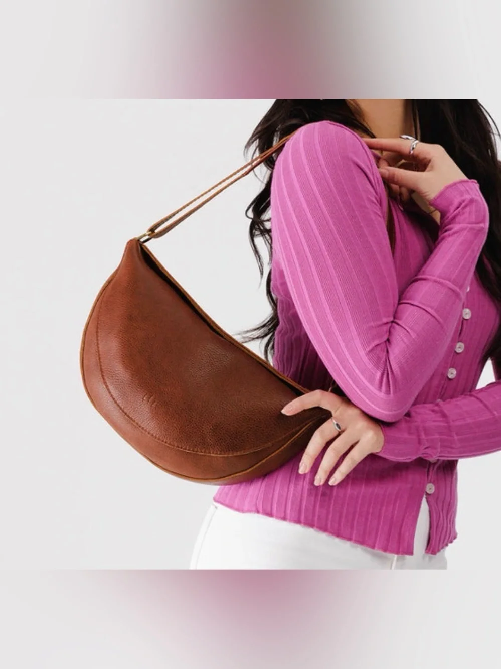 Portland Leather Brand New in Box Large Nutmeg Koala Sling Bag - Picture 4 of 16